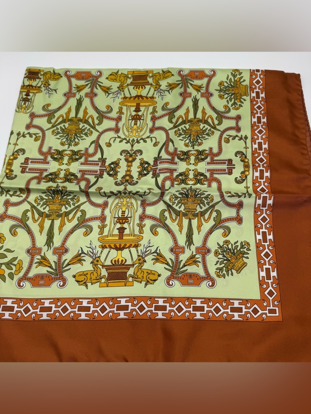 Real Alcazar Seville Scarf 100% Silk Italy Renaissance Print 34”